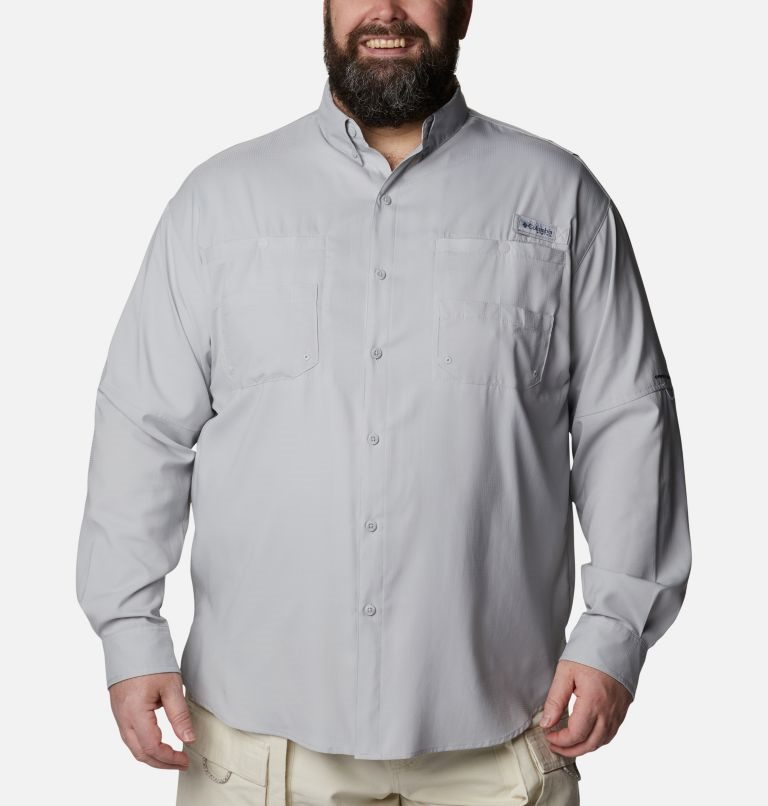 Men\'s Columbia PFG Tamiami II Long Sleeve Shirts Light Grey | Plus Size CA-J345C